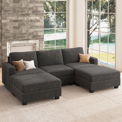 Anureet U Shaped Modular Sectional Sofa with Storage Ottman