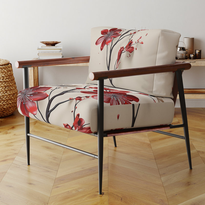 Fauteuil d'appoint rembourré Red Beige, Noir