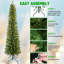 Arbre de Noël vert 5 pi avec 100 lumières DEL blanc chaud - arbre en PVC mince avec 263 pointes, conception compacte, support en métal stable, facile à assembler-492560436
