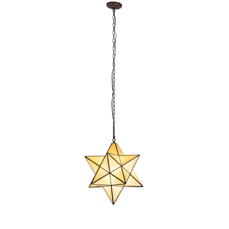 Luminaire suspendu 18 po Moravian, Beige iridescent, H 24 po x l 18 po x P 18 po