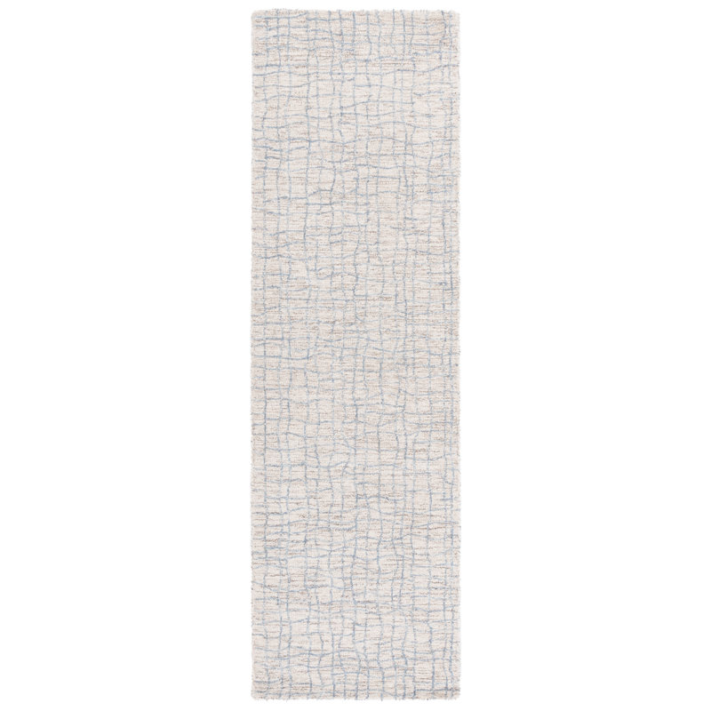 Omead Hand Tufted Wool And Jute Pile Performance Abstract Rug, Runner 2'3" x 8'