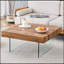 Table basse carrée en bois aggloméré de style naturel