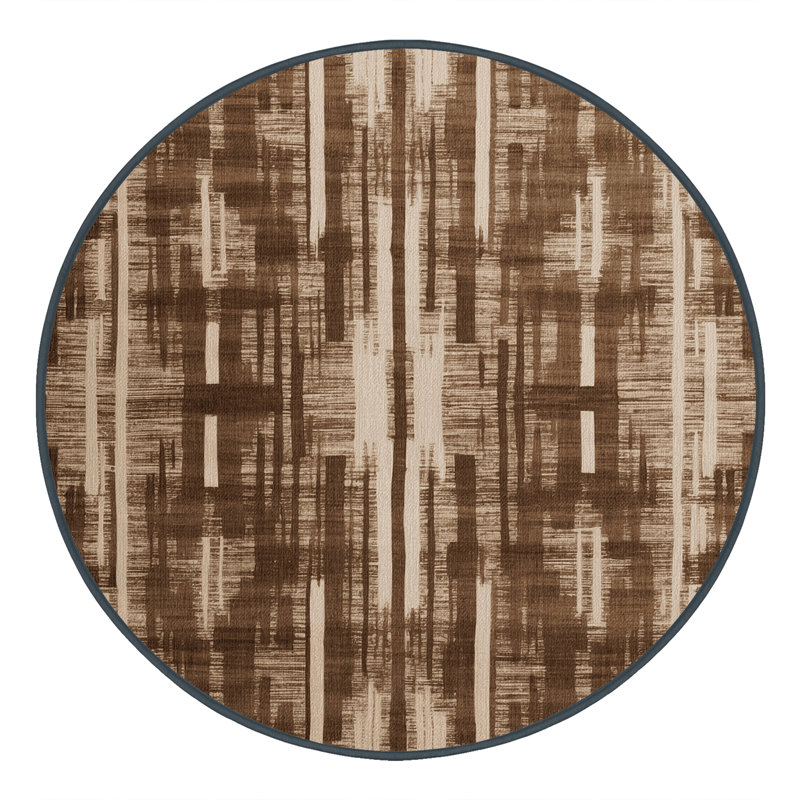 Tapis abstrait lavable à la machine, Rond 6 pi