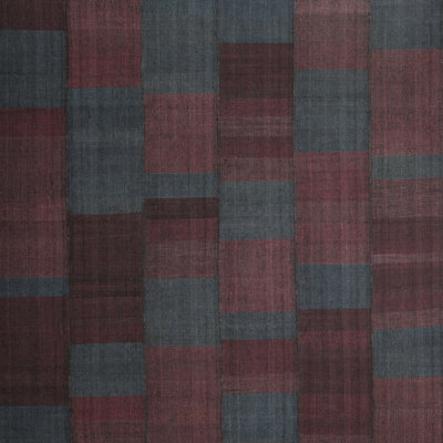 Tapis brun/bleu zone contemporaine