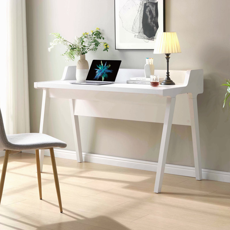 Home Office Writing Desk Ground Outlet USB-A Ports Finished On The Back Wooden Leg Frame