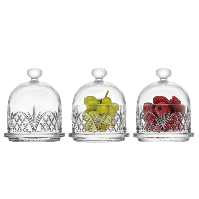 Dublin Crystal Triple Butter Dome Set