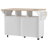 55.5" Fluted Kitchen Island With 2 Drop Leaf