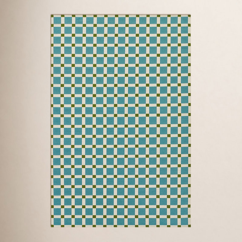 Tapis bleu intérieur / extérieur Icon, Rectangle 5 pi 3 po x 7 pi 6 po