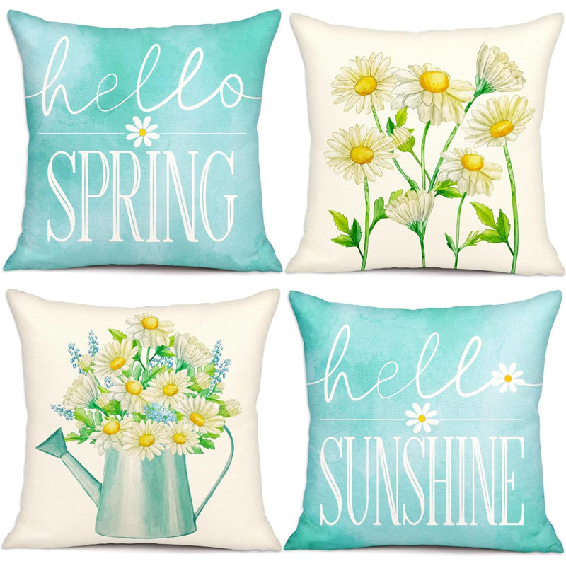 Housse de coussin décoratif pour housses de coussin 4PCS Spring, Bleu