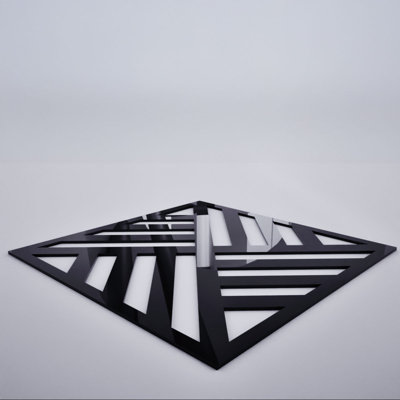 Allen Decorative Fretwork Acrylic Wall Panels, Small, 11 3/8"W x 11 3/8"H x 1/8"T, Black