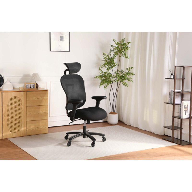 Chaise de bureau 500LBS grande et haute en filet respirant, chaise de jeu avec hauteur de dossier réglable et angle d'appui-tête et siège lombaire adaptatif, chaise de bureau d'ordinateur de direction avec accoudoirs relevables en 2 dimensions