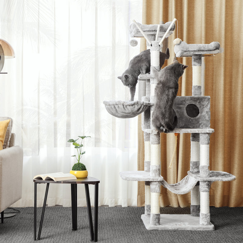 158cm H Cat Tree, Light Grey