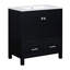 Meuble-lavabo noir 30 po avec lavabo simple