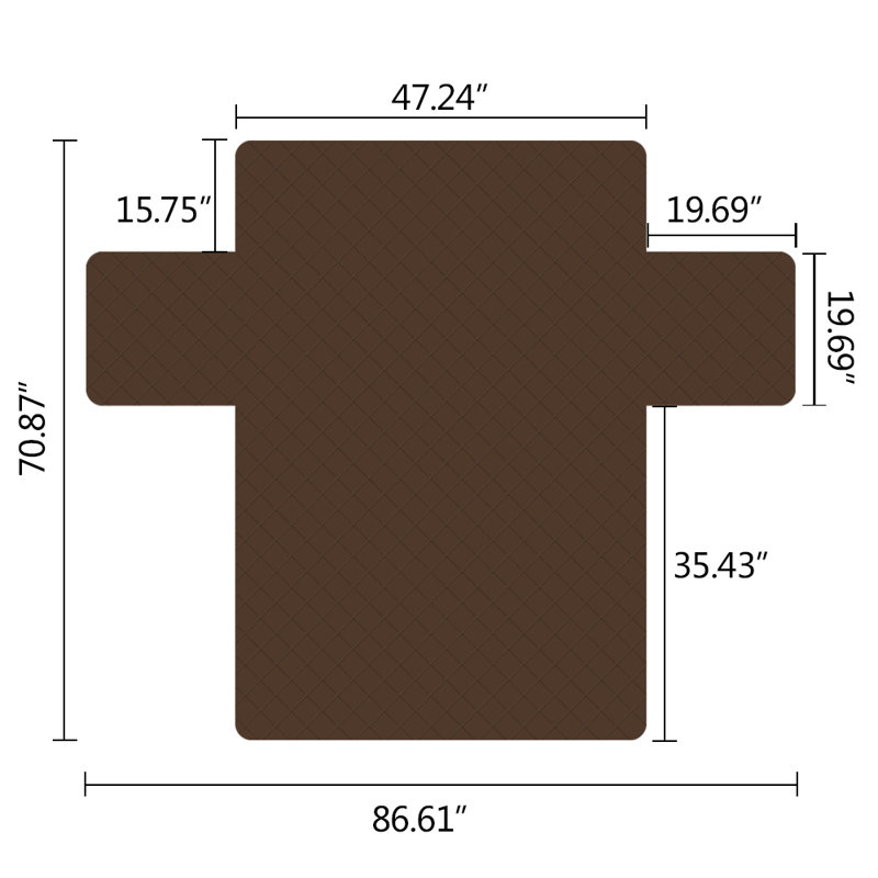Housse pour canapé à coussins carrés/rectangulaires, H 70,87 po x l 86,61 po x P 1 po