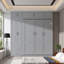 Grand lit escamotable mural avec tablettes du haut et garde-robe-130417899