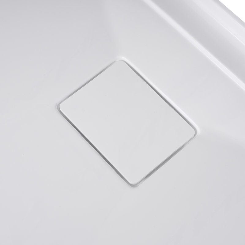 60 in. x 36 in. Alcove Acrylic Shower Base in Glossy White With Right Drain, Drain Included, Glossy White