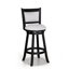 Tabouret pivotant à hauteur de comptoir 2 pièces, siège et repose-pieds rembourrés en tissu, structure de bar en bois avec chaise en bois