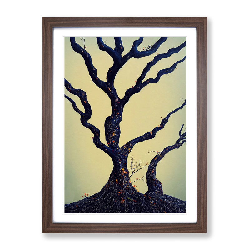 Mysterious Tree - Single Picture Frame Print, 64cm H x 46cm W, Walnut