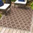 Hague Moroccan Trellis Textured Weave Espresso/Taupe Indoor/Outdoor Rug-661993649