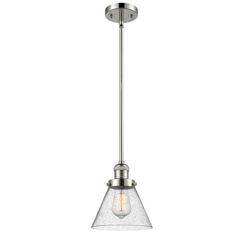 Emery 1 - Light Single Pendant, Polished Nickel, 10" H x 8" W x 8" D