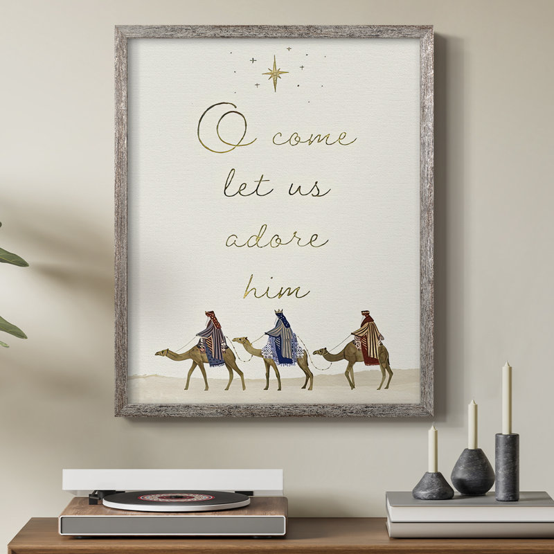 «Away in a Manger Collection B», reproduction encadrée - bois massif, H 11 po x l 9 po