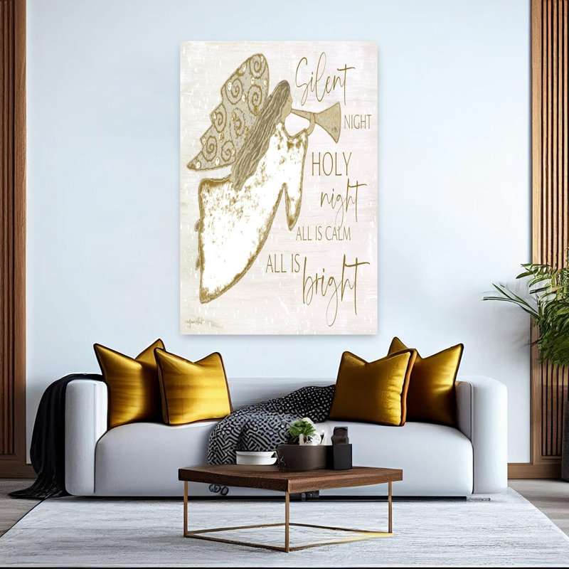 Silent Night Angel, art contemporain abstrait, H 40 po x l 60 po