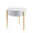 White & Natural Round End Table
