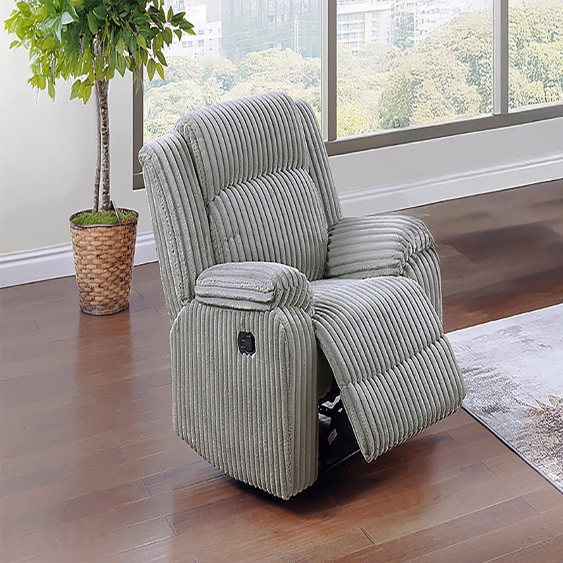 Fauteuil 1pc avec fauteuil inclinable en frêne couleur velours côtelé de salon