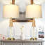 Lampes de table 27,5 po Boho Coastal Rattan Touch Control avec veilleuse et ports USB-2144587707