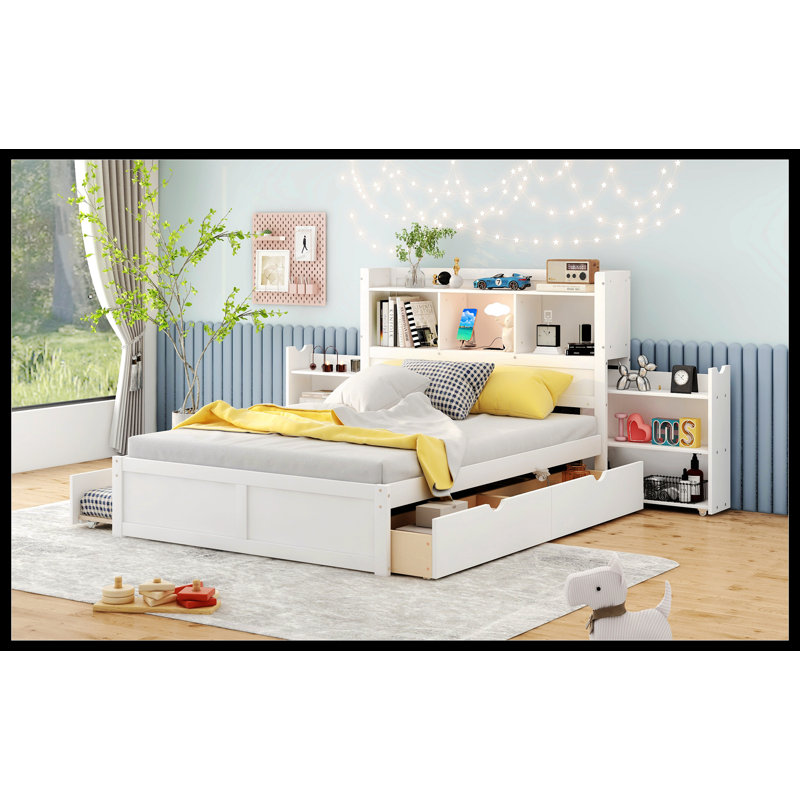 Mimma Bookcase Bed, White