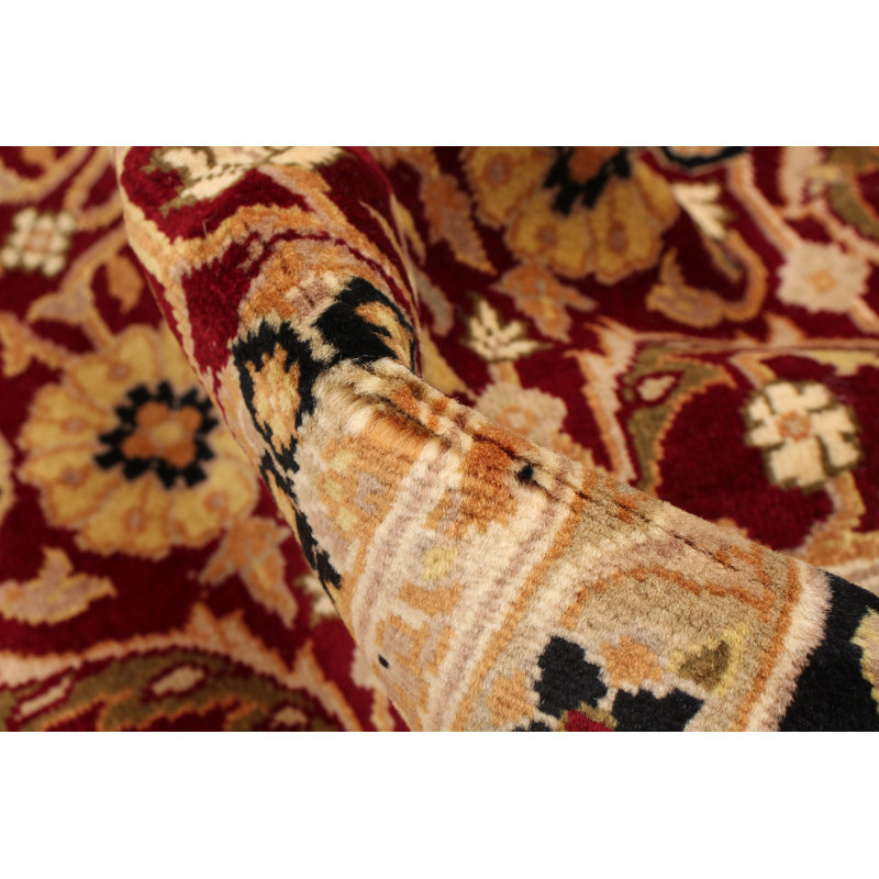 One-of-a-Kind Rectangle 8'1" X 10'3" New Age Wool Area Rug in Dark Red/Beige/Black