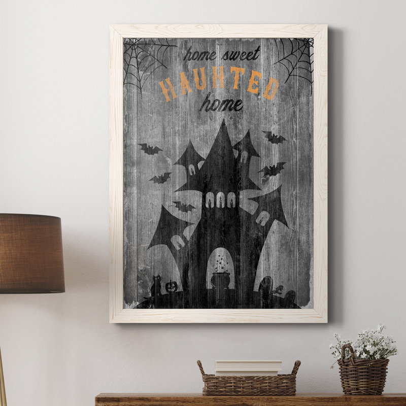 Haunted House - publicités encadrées sur toile, H 31,5 po x l 23,5 po x P 1,5 po, Blanc
