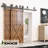 Black Rustic Spoke Wheel Design Double Bypass Track Two Door Hardware Kit (Door Not Included)-46540986