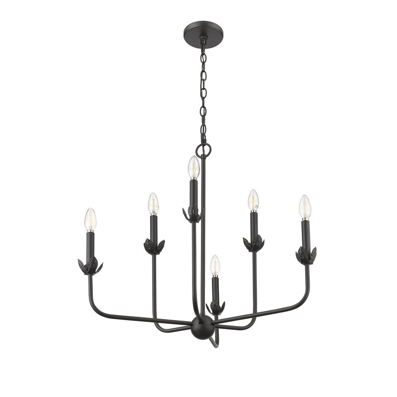 Lustre classique / traditionnel à 6 lumières de 25,625 po de largeur Freesia