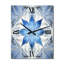 Horloge murale abstraite en métal turquoise et fleurs blanches I-111741333