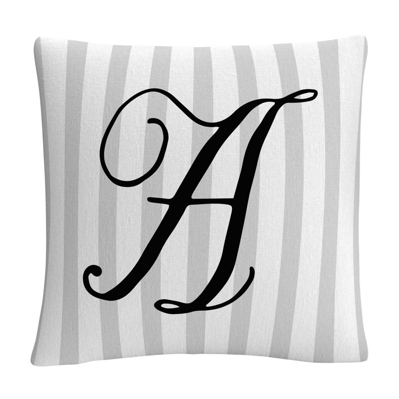 ABC Striped Throw Pillow, A