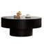 Table basse avec motifs en relief faits à la main, forme ronde pour les accents en bois fabriqués à la main, pièce-295946499