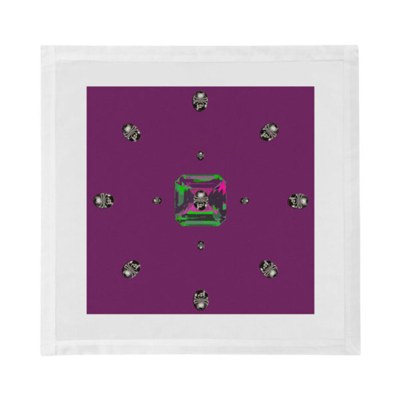 Asscher Cotton Blend Square Napkins, Purple Rain