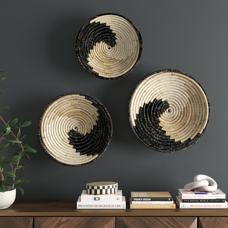 Boho Abstract Wall Decor on Seagrass