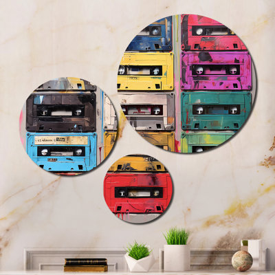 Cassette Tapes Soundtrack of Color II - ensemble d'art mural musique en métal