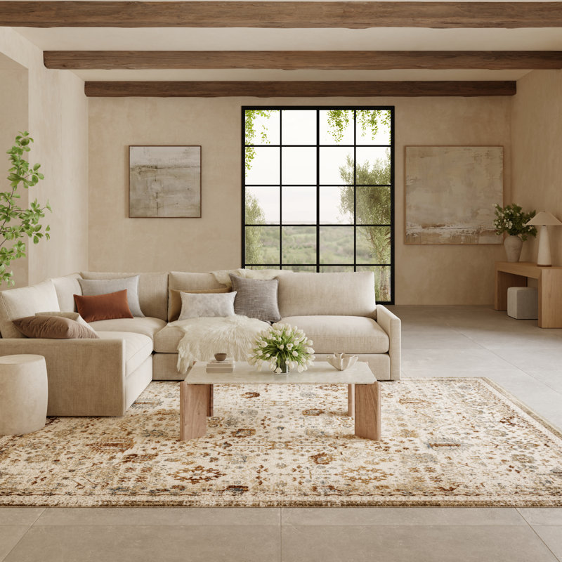 Nourison Pardis 7'10" x 9'10" Ivory Rust Vintage Indoor Rug, Rectangle 7'10" x 9'10"