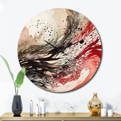 Horloge murale rouge et noire
