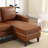 Mignotte 73" Wide Reversible Chaise Sectional Sofa, Faux Leather L-Shaped Couch with Wood Legs-101886446