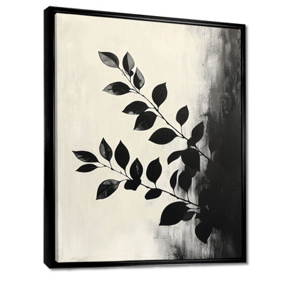 Tonya, feuilles noires, ombre, silhouette III - feuilles, art mural
