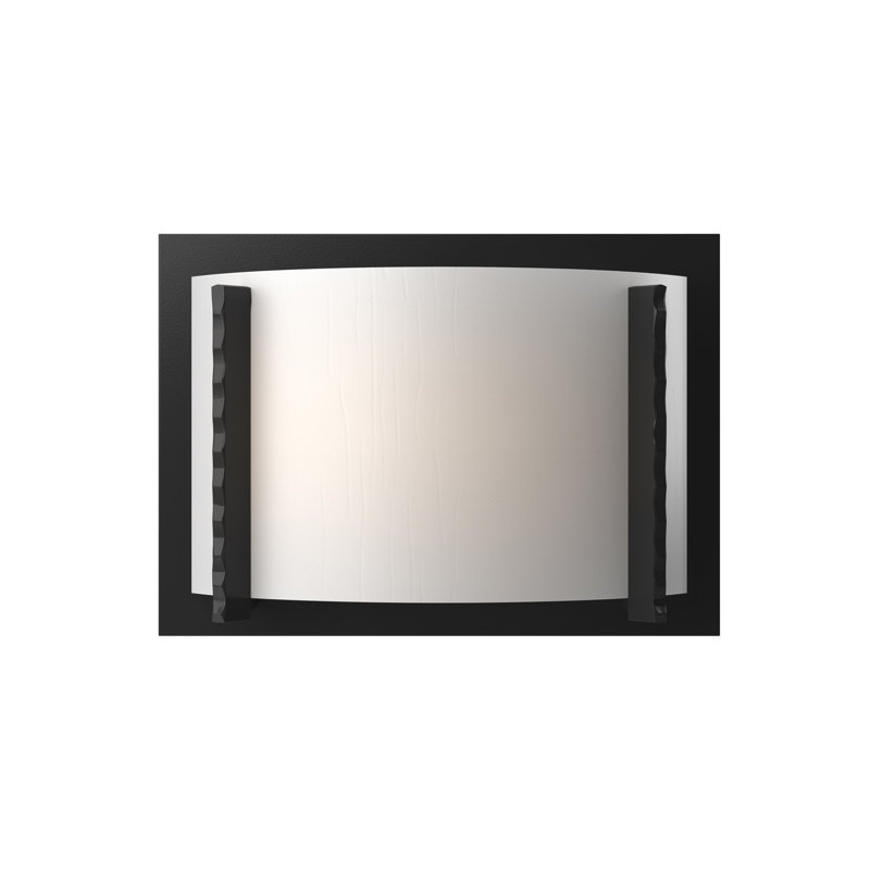 Vertical Bars Forged Flush Mounted Sconce, Black