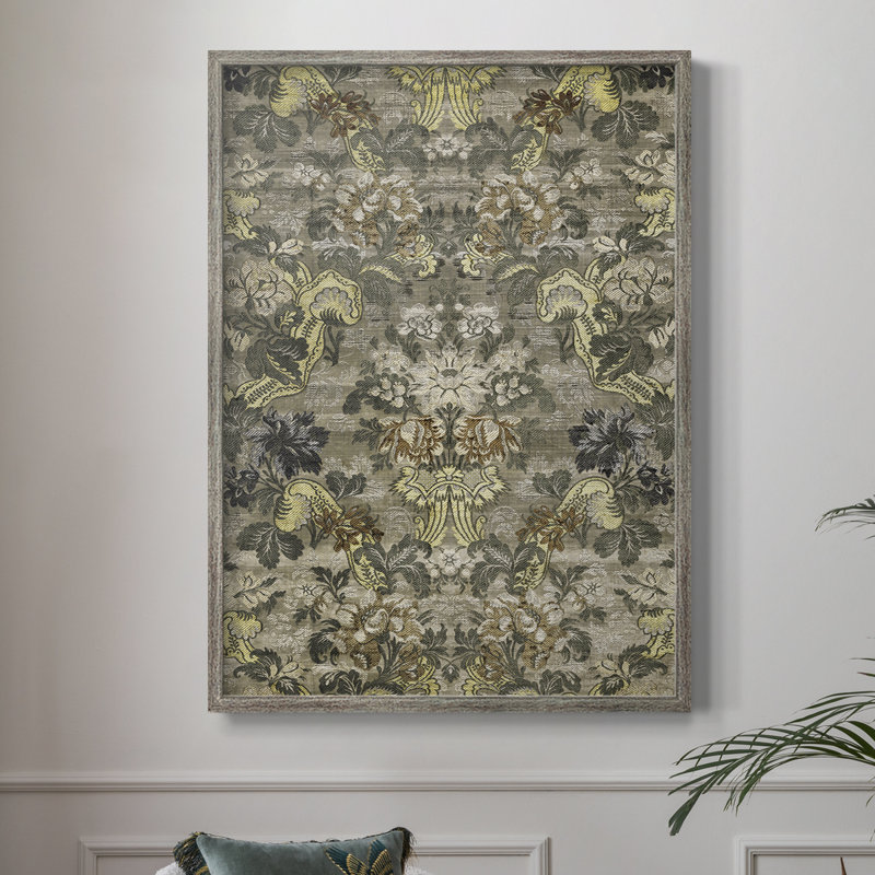 Reproduction florale vintage avec encadrement CECLXVII - bois massif, H 15 po x l 12 po