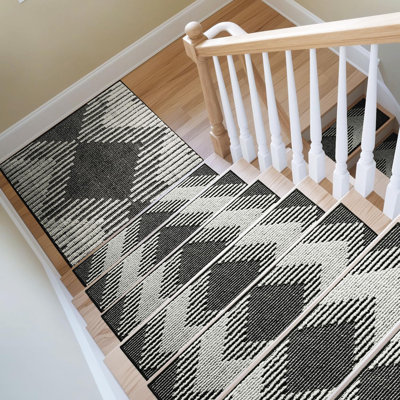 15PC Stair-Treads Non Slip, 3D Peel And Stick Stair Treads For Wooden Steps Indoor, Stair-Carpet Treads Washable Reusable Adhesive Stair-Runner Rugs For Kids And Dogs 8"X30"