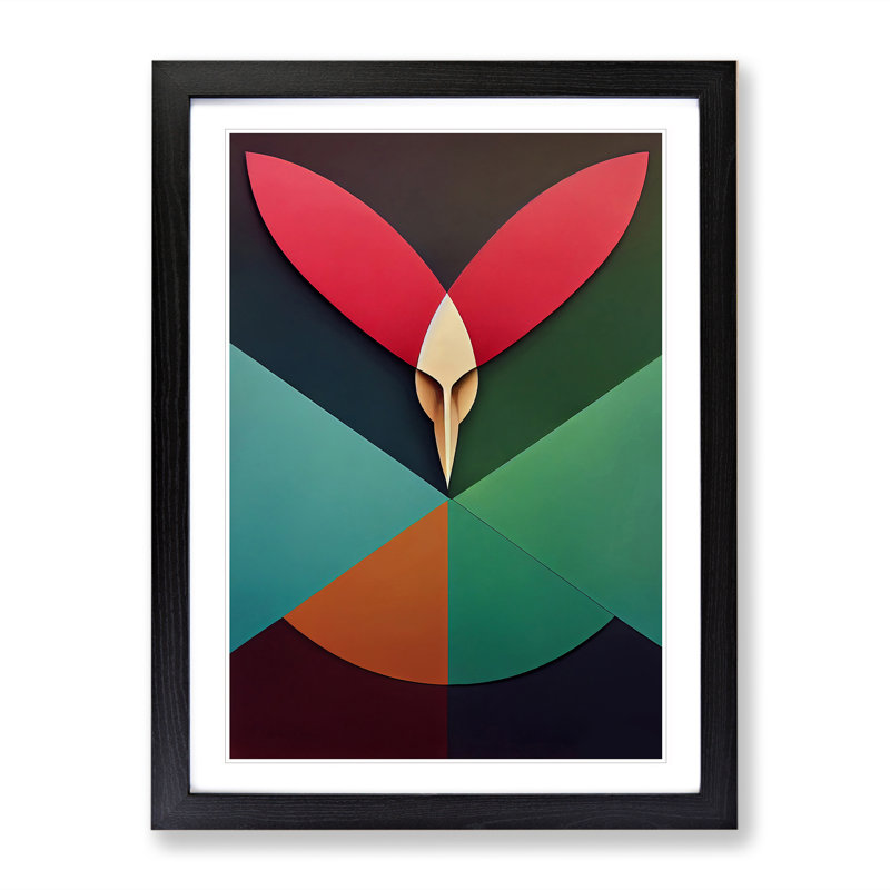 Unbeatable Abstract Art - Wall Art, Black Picture Frame, 66cm H x 48cm W, White