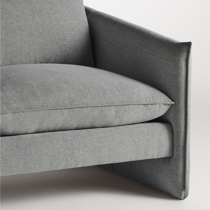 Softmore Sofa, 34" H x 74" W x 40" D, Kvadrat Guest Gray Blue Polyester
