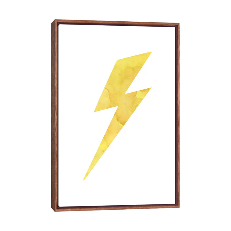 Tonnerre - impression d'art graphique, H 40 po x l 26 po x P 1,5 po, Toile avec cadre brun, Pas de tapis